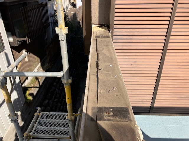 経年劣化した笠木